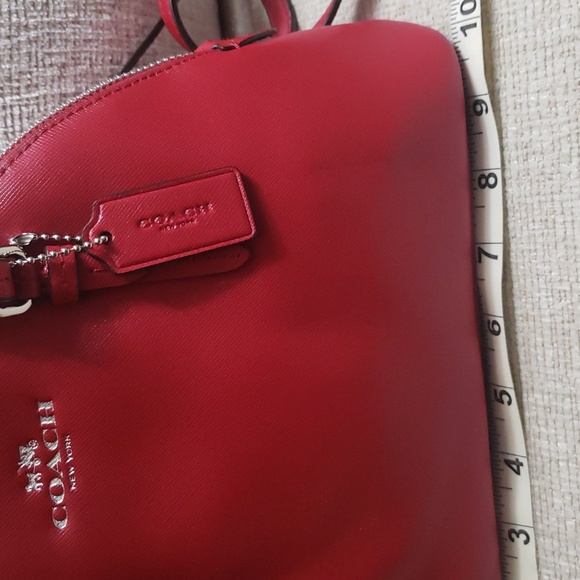 Coach Peyton Leather Mini Handbag New Red 🥳 + Free gft - Picture 7 of 15